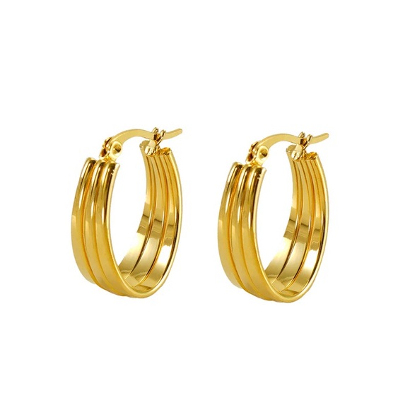 NEW💎18K Gold Plated Hoop Earrings*Huggie Earrings* - Picture 3 of 8